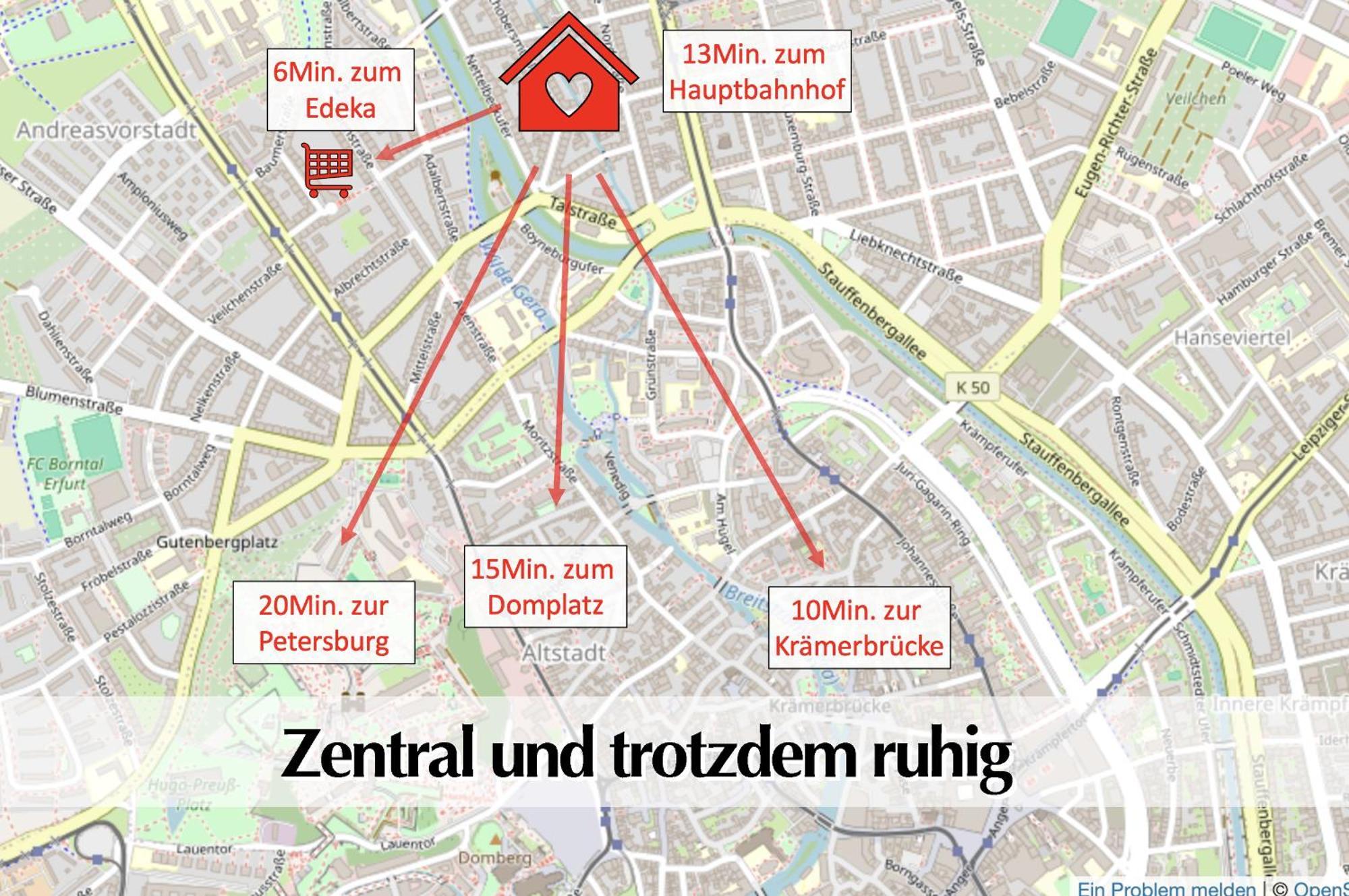 Stadtperle Am Plaetschernden Wasser - 50M2 2R Malerische Fewo In Top Lage Erfurt Ngoại thất bức ảnh